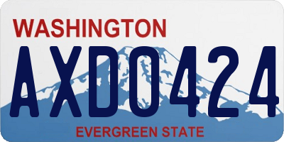 WA license plate AXD0424