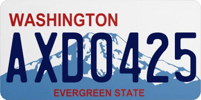WA license plate AXD0425