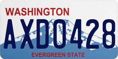 WA license plate AXD0428