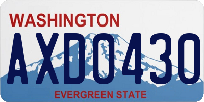 WA license plate AXD0430