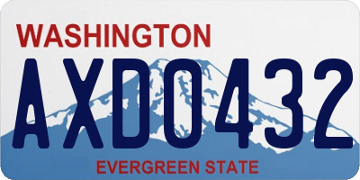 WA license plate AXD0432