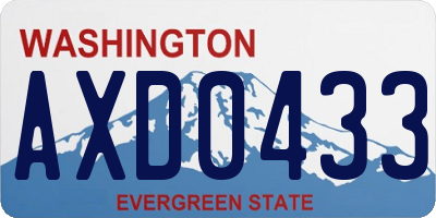 WA license plate AXD0433