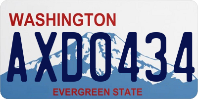 WA license plate AXD0434