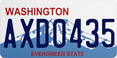 WA license plate AXD0435
