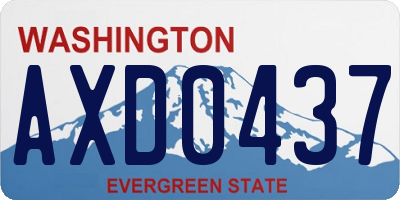 WA license plate AXD0437