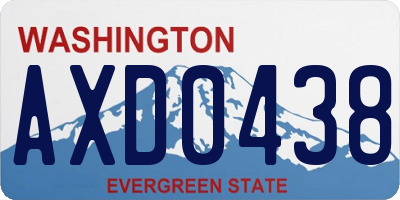 WA license plate AXD0438