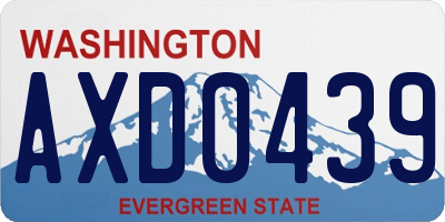 WA license plate AXD0439