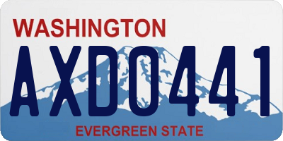 WA license plate AXD0441