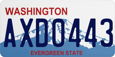 WA license plate AXD0443