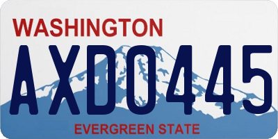 WA license plate AXD0445