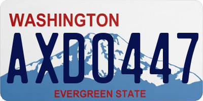 WA license plate AXD0447