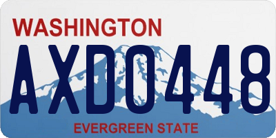 WA license plate AXD0448