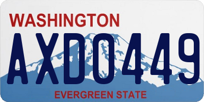 WA license plate AXD0449