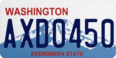 WA license plate AXD0450