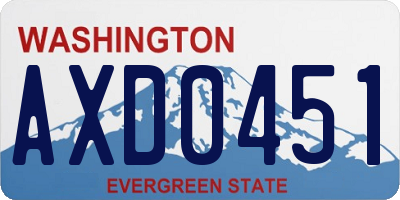 WA license plate AXD0451