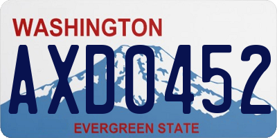 WA license plate AXD0452