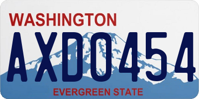 WA license plate AXD0454