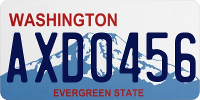 WA license plate AXD0456