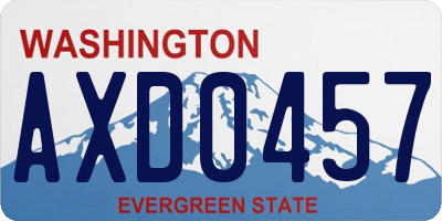 WA license plate AXD0457