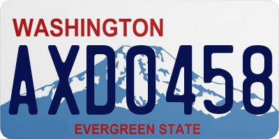 WA license plate AXD0458