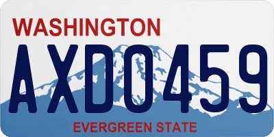 WA license plate AXD0459