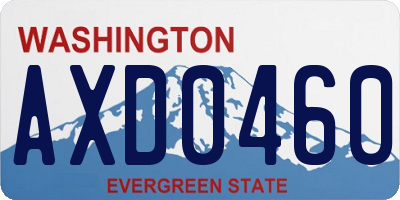 WA license plate AXD0460