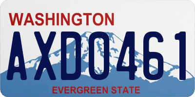 WA license plate AXD0461