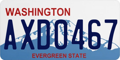 WA license plate AXD0467