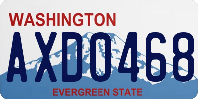 WA license plate AXD0468