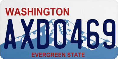 WA license plate AXD0469