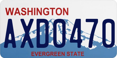 WA license plate AXD0470