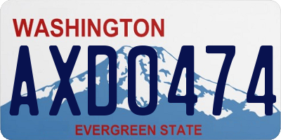 WA license plate AXD0474