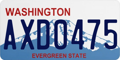 WA license plate AXD0475