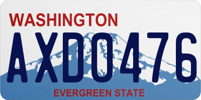 WA license plate AXD0476