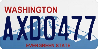 WA license plate AXD0477