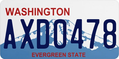 WA license plate AXD0478