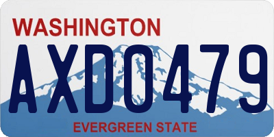 WA license plate AXD0479