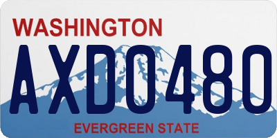 WA license plate AXD0480