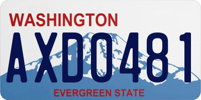 WA license plate AXD0481