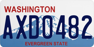 WA license plate AXD0482