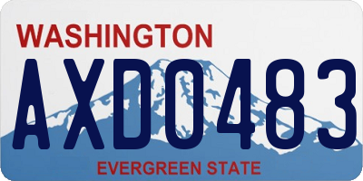 WA license plate AXD0483