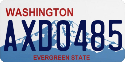 WA license plate AXD0485