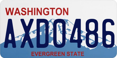 WA license plate AXD0486