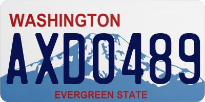 WA license plate AXD0489