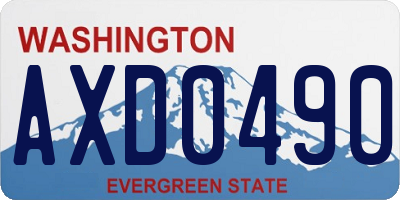 WA license plate AXD0490