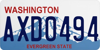 WA license plate AXD0494