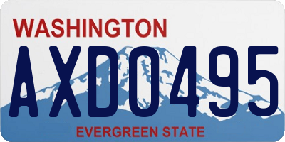 WA license plate AXD0495