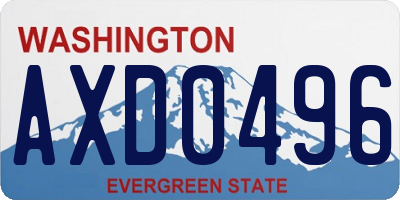 WA license plate AXD0496