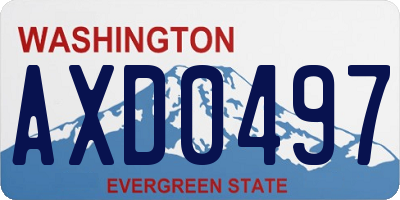 WA license plate AXD0497