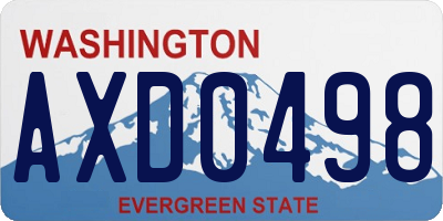 WA license plate AXD0498